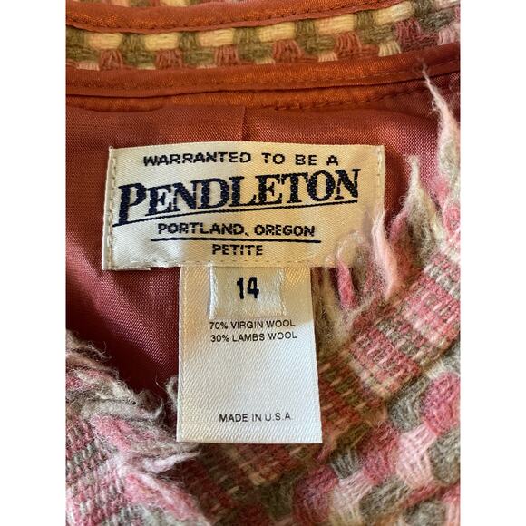 Vintage Pendleton Pink Tweed Blazer Made in the USA 14 - Picture 6 of 6